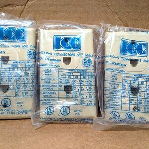 ICC IC630S44IV DUAL TELEPHONE JACK WALL PLATE IVORY LOT OF 3
